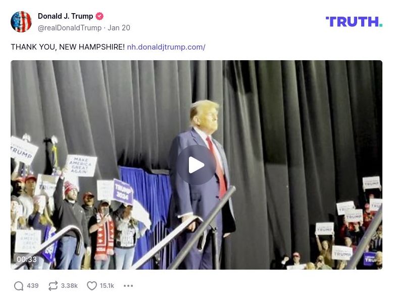 Post image from Donald Trump