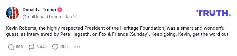 Post image from Donald Trump