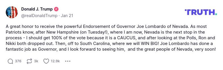 Post image from Donald Trump