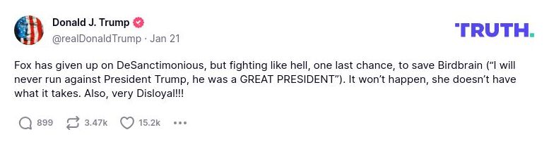 Post image from Donald Trump