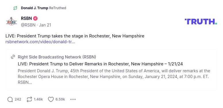 Post image from Donald Trump