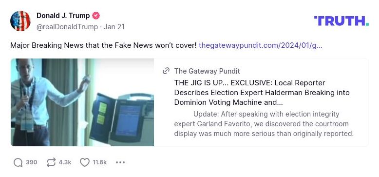 Post image from Donald Trump