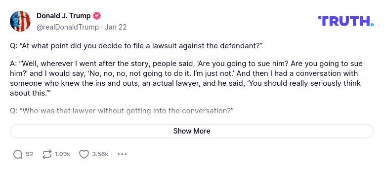 Post image from Donald Trump