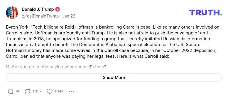 Post image from Donald Trump