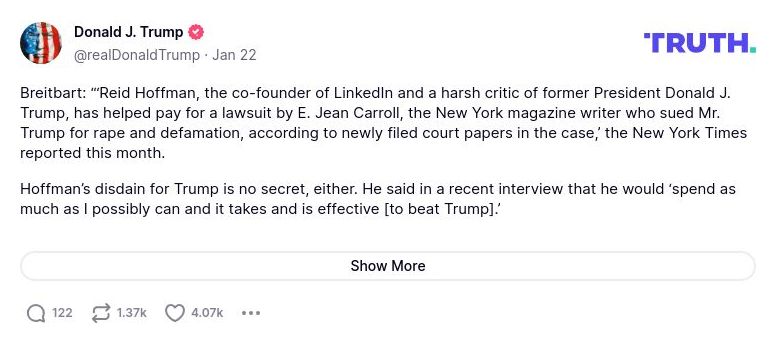 Post image from Donald Trump