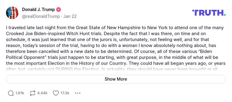 Post image from Donald Trump