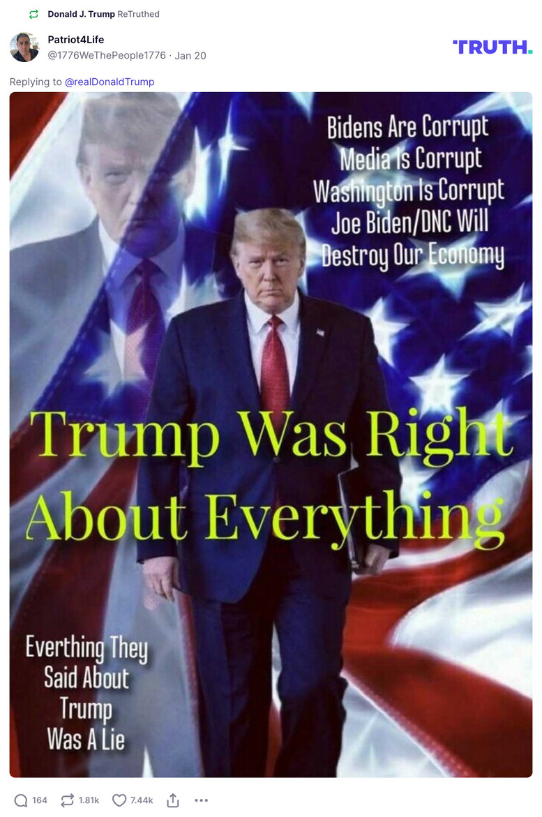 Post image from Donald Trump