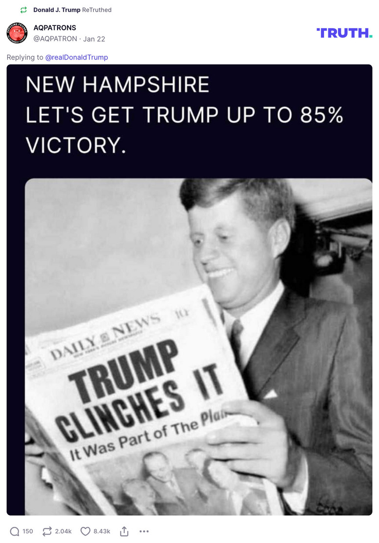 Post image from Donald Trump