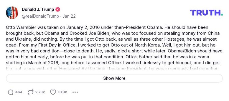 Post preview from Donald Trump