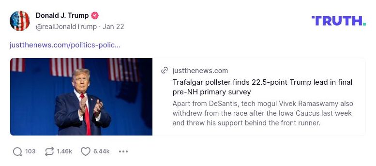 Post image from Donald Trump