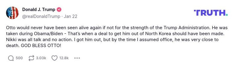 Post preview from Donald Trump