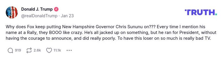 Post image from Donald Trump