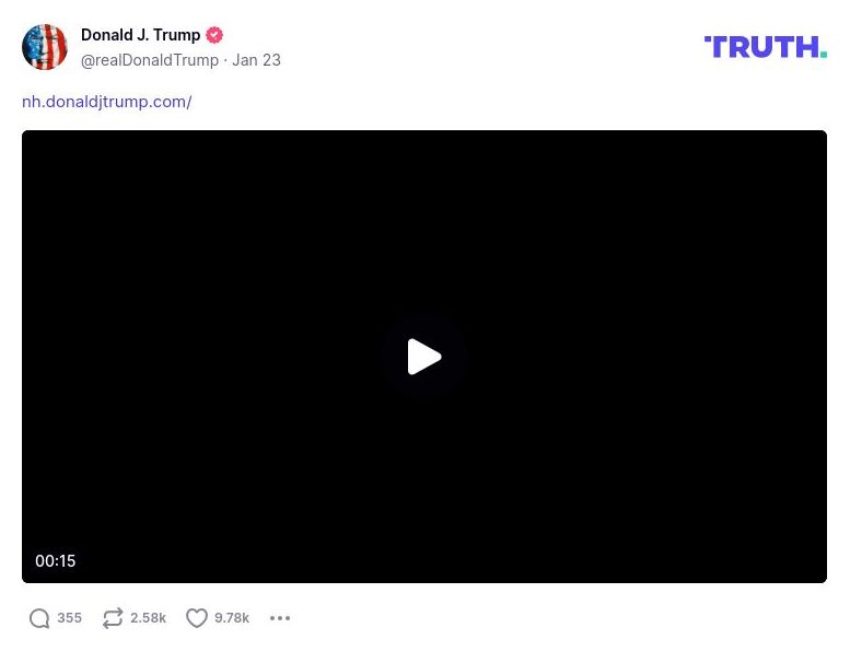 Post image from Donald Trump