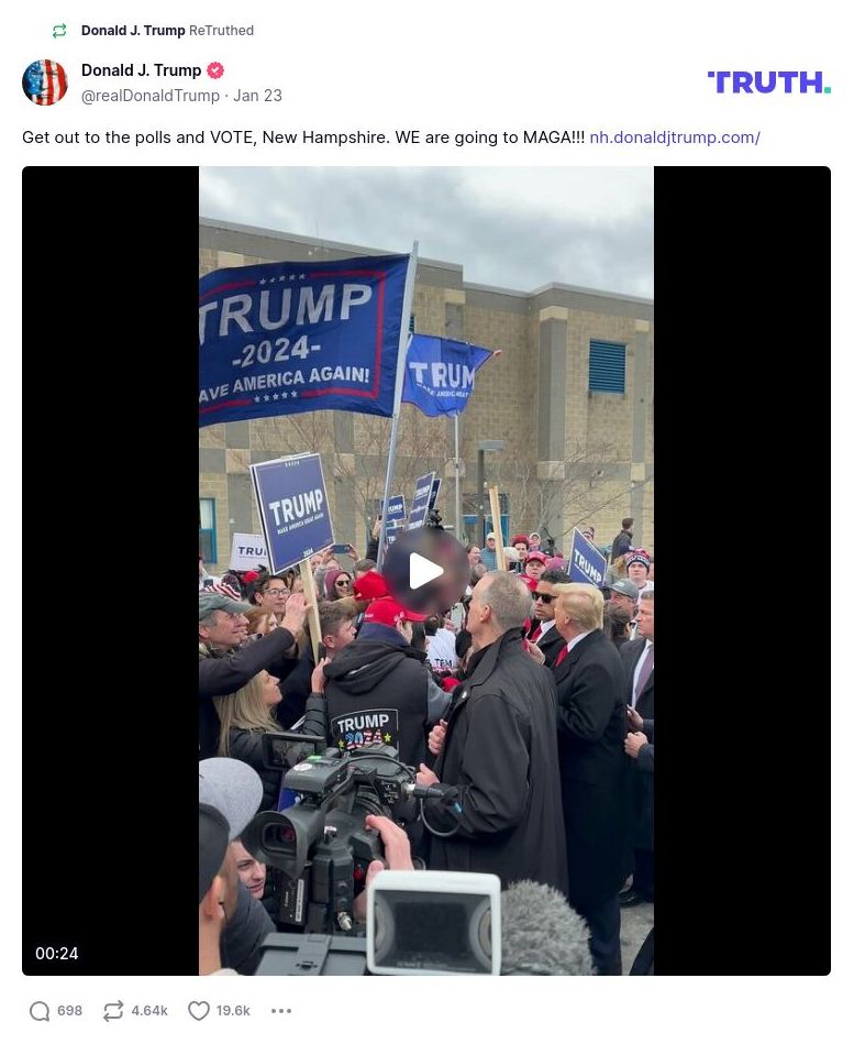 Post image from Donald Trump