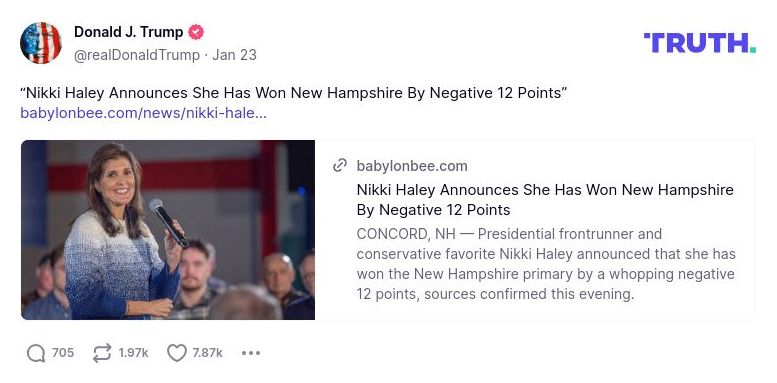 Post image from Donald Trump