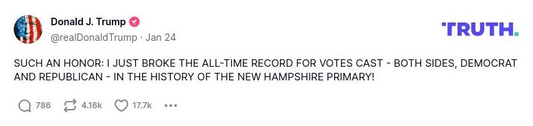 Post image from Donald Trump