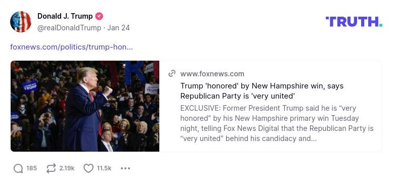 Post image from Donald Trump