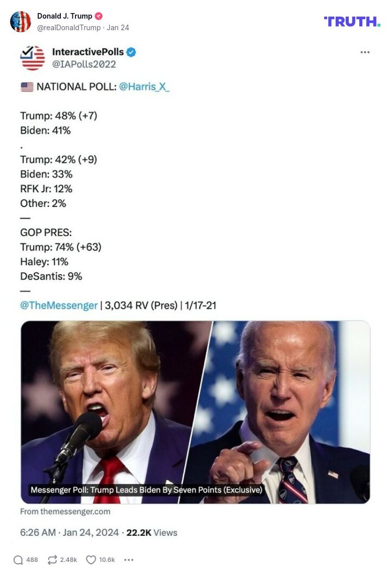 Post image from Donald Trump