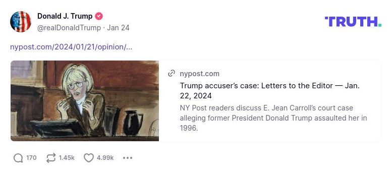 Post image from Donald Trump