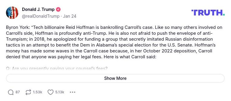 Post image from Donald Trump