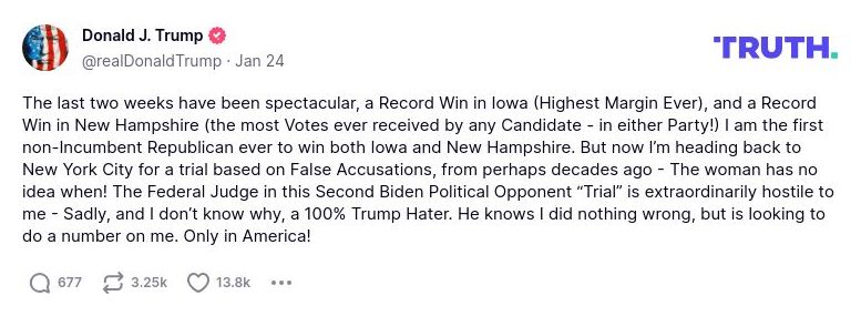 Post image from Donald Trump