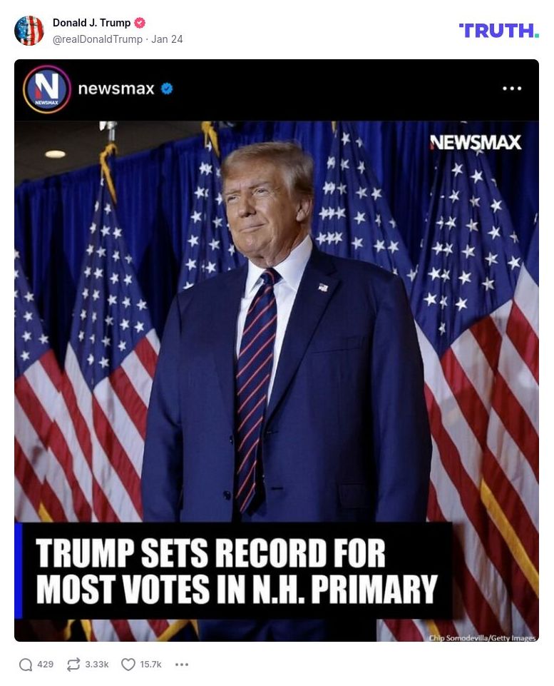 Post image from Donald Trump