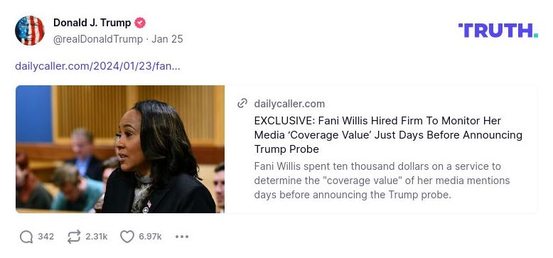 Post image from Donald Trump