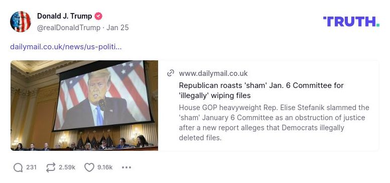 Post image from Donald Trump