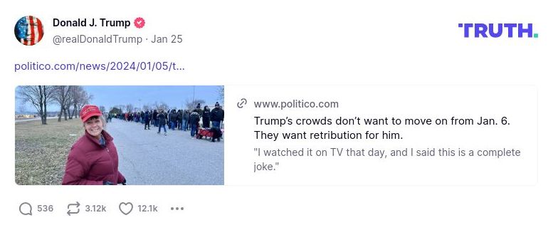 Post image from Donald Trump