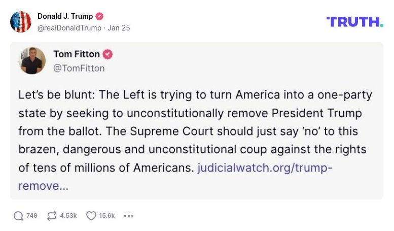 Post image from Donald Trump