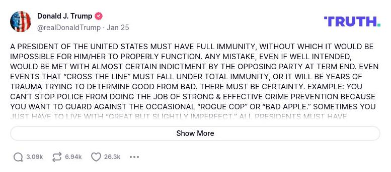 Post image from Donald Trump