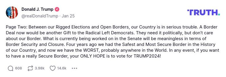 Post image from Donald Trump