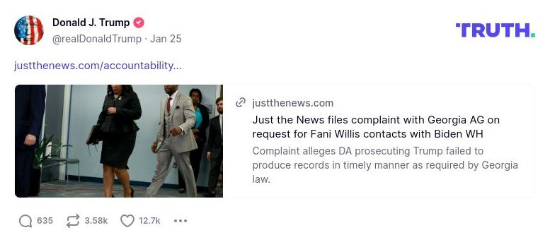 Post image from Donald Trump