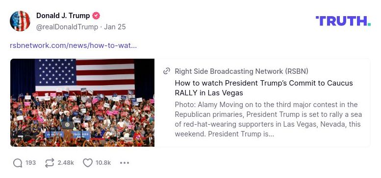 Post image from Donald Trump