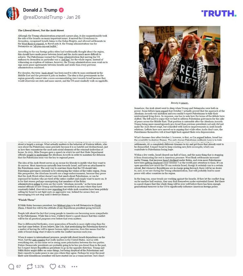 Post image from Donald Trump