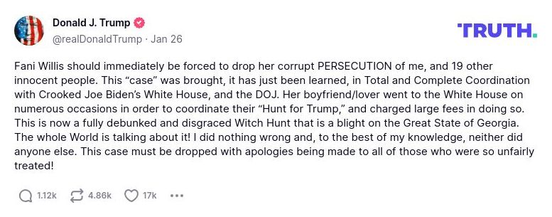 Post image from Donald Trump