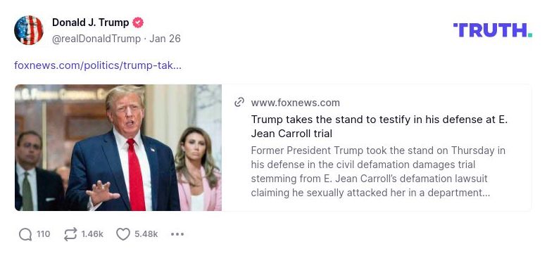 Post image from Donald Trump