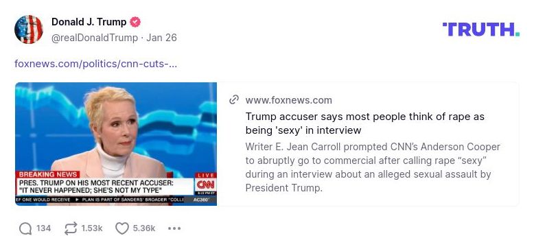 Post preview from Donald Trump