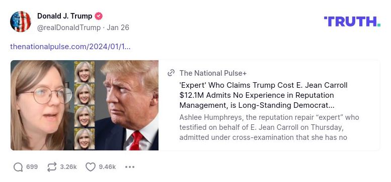 Post image from Donald Trump