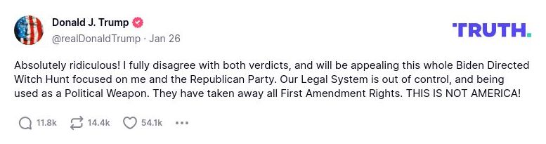 Post image from Donald Trump