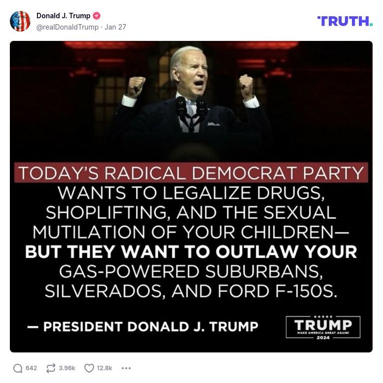 Post image from Donald Trump