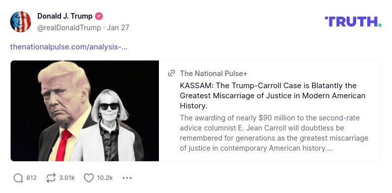 Post image from Donald Trump