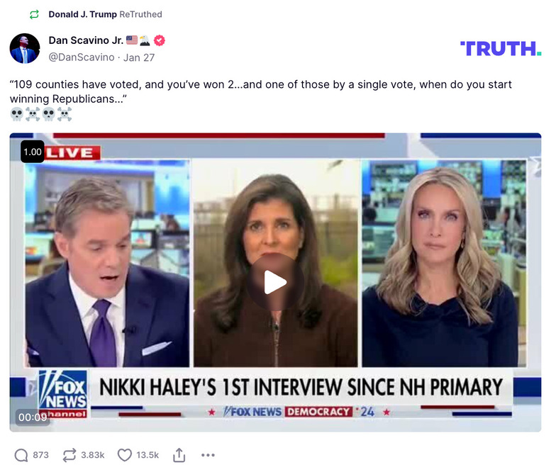 Post image from Donald Trump