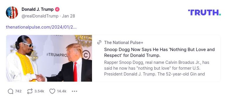 Post image from Donald Trump