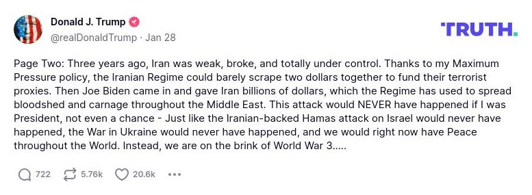 Post preview from Donald Trump