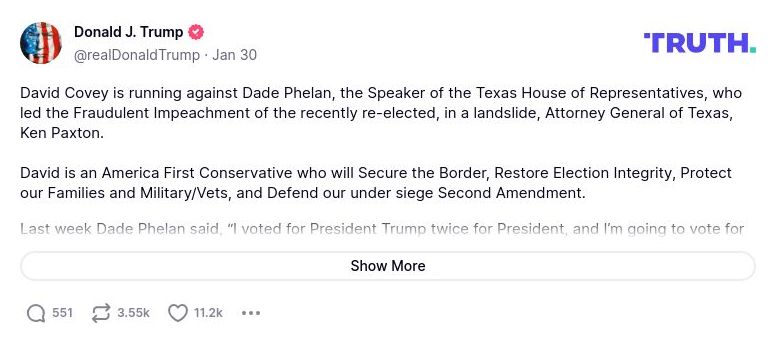 Post image from Donald Trump