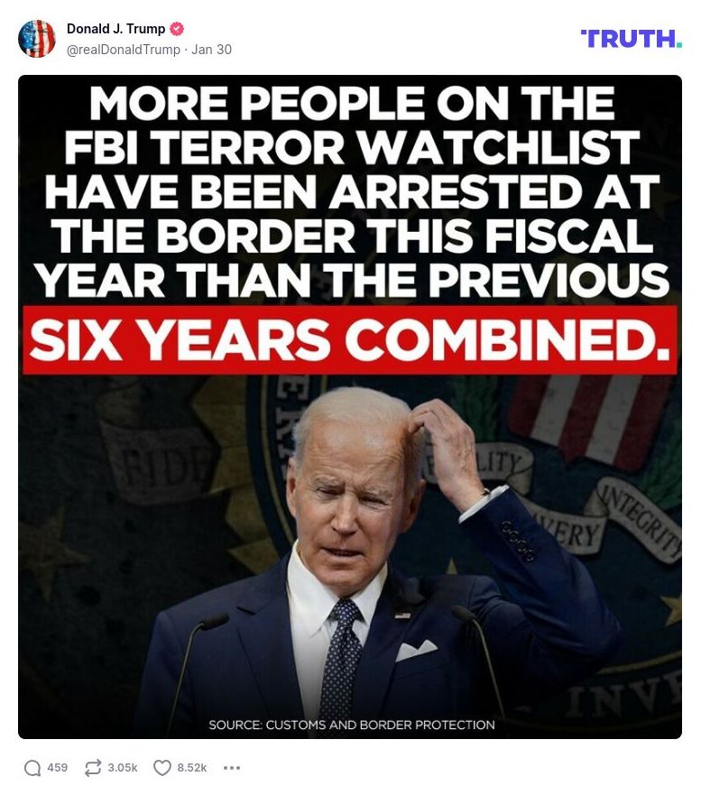 Post image from Donald Trump