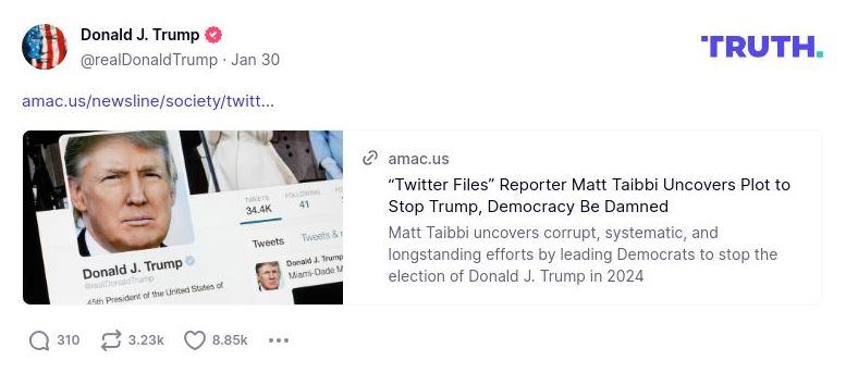 Post image from Donald Trump