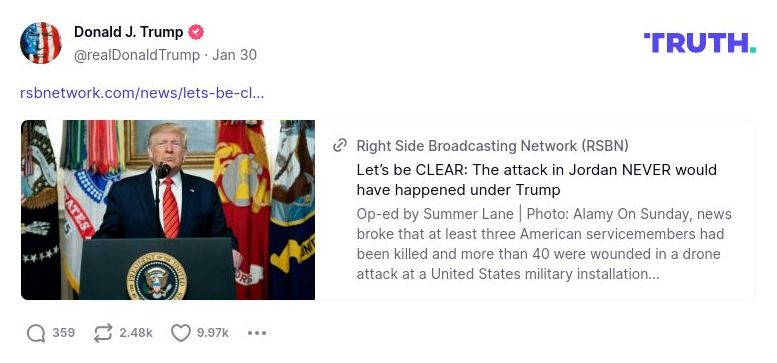 Post image from Donald Trump