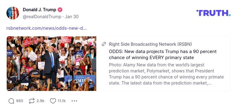 Post image from Donald Trump